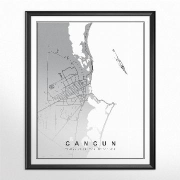 Cuadro Mapa de Cancun