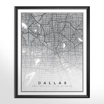 Cuadro Mapa de Dallas