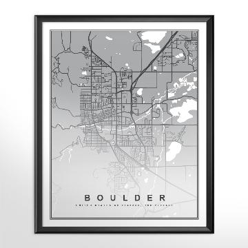 Cuadro Mapa de Boulder