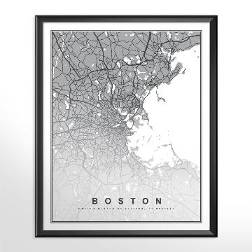 Cuadro Mapa de Boston