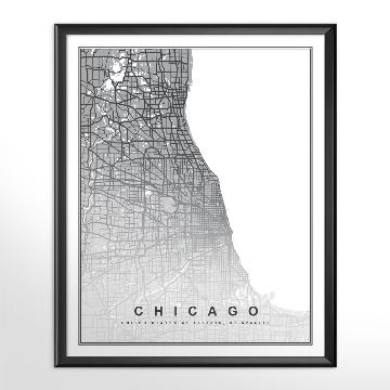 Cuadro Mapa de Chicago 