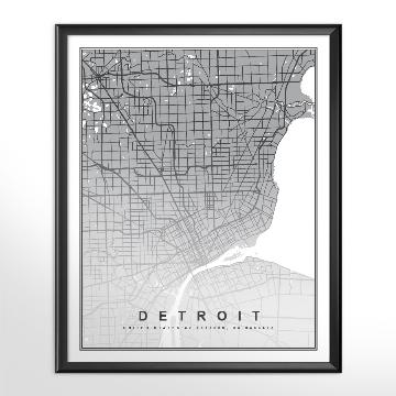Cuadro Mapa de Detroit