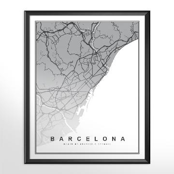 Cuadro Mapa de Barcelona