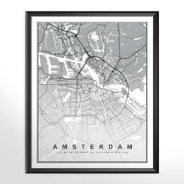 Cuadro Mapa de Amsterdam