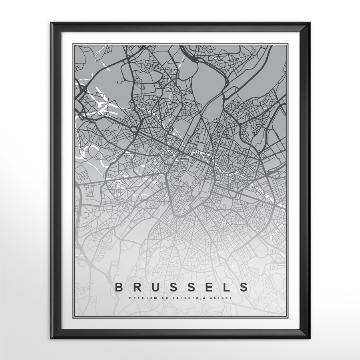 Cuadro Mapa de Bruselas