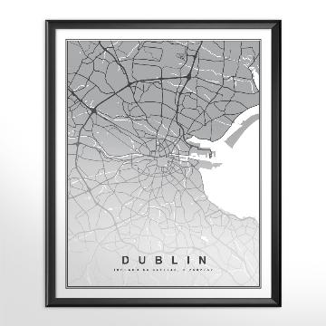 Cuadro Mapa de Dublin