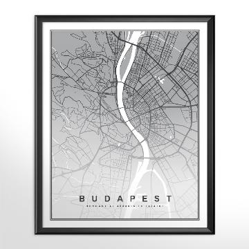 Cuadro Mapa de Budapest